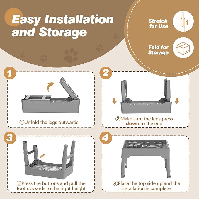 Slow Feeder Dog Bowls Large Breed, 9 Cups Elevated Dog Slow Feeder Bowl with 4 Adjustable Heights, Non Slip Anti Gulping Pet Food Bowl Stand for Medium & Large Breed