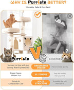 66in Multi-Level Large Cat Tree Tower for Indoor Cat/Kitties, Mordern Cat Tower with Sisal Scratching Posts, Condos and Hammock, Perches, Ramp for Climbing Heavy Duty