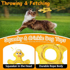 Dog Toys to Keep Them Busy, Plush Tug of War Interactive Rope Dog Toys, Squeaky Chew Toys for Small Medium Large Dogs