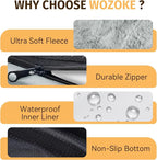 Orthopedic Waterproof Large Dog Bed: Memory Foam Washable Dog Bed with Bolsters - Removable Orthopedic Cover for Medium L XL Large Sized Pet - Non-Slip Bottom - Silver