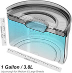 1Gallon No Spill Dog Water Bowl-3.8L Large Capacity, BPA-Free, Anti-Splash & Anti-Digging Design with Non-Slip Base for Messy Drinkers