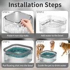 3L Dog Water Bowl No Spill 101oz Large Capacity Spill Proof Slow Drinking Water Feeder No Splash Pet Water Bowl Vehicle Carried Travel Dog Bowl for Sloppy Messy Drinkers Cats(Teal Blue)