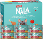 LOVE, NALA - Natural Adult Cat Wet Food - FLAKED Chicken, Sweet Potato, Tomato in Broth - Grain Free, Non-GMO, Digestive Fiber, Vitamins, Minerals - 12 Pack 2.4 lbs.