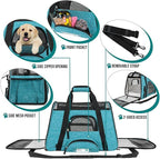 PetAmi Airline Approved Pet Carrier for Cat, Soft Sided Dog Carrier for Small Dog, Cat Travel Supplies Accessories Indoor Cat, Ventilated Pet Carrying Bag Medium Large Kitten Puppy, Small Heather Blue