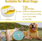 Suhaco 4 in 1 Puzzle Feeder Dog Bowls Slow Feeder Dog Bowls Large Slow Feeding Bowl for Dogs, Dog Puzzle Game Slow Feeder for Dry and Wet Food Dog Food Bowl for Large Dogs, 9.8IN (Yellow)