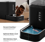 Gardner Pet Automatic Dog Water Dispenser Gravity Waterer with Stainless Steel Bowl Water Dispenser 8.5L Large Capacity Water Feeder for Dogs Cats Pets, BPA-Free Noise-Free (Black, 8.5L)