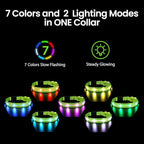 MASBRILL Light Up Dog Collars-RGB Led Collar for Dogs Rechargeable Lighted Dog Collar Water-Resistant Colorful Glow in The Dark Dog Collars for Night Walking