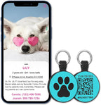 MYLUCKYTAG Silent Silicone QR Code Pet ID Tags Dog Tags - Pet Online Profile - Scan QR Receive Instant Pet Location Alert Email