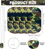 Wonderjune 60 Pack Camouflage Military Dog Tags Necklaces Acrylic Army Party Decorations Supplies Bulk with 70 cm Steel Long Beaded Chains for Soldier Men Dogs