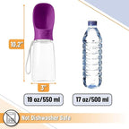 Mr. Pen Portable Dog Water Bottle, 19 oz, Large, Purple, Travel Dog Water Bottle Dispenser, Not Dishwasher Safe