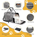 Pet Carrier Bag for Cats,Cat Soft-Sided Carriers Collapsible Ventilated Breathable Puppy Carrier for Small Dogs Airline Approved Kitty Carrier for Small Medium Cat Puppy Under to 12 Lb(Grey)