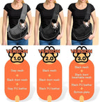 YUDODO Pet Sling Carrier for Small Dogs & Cats – Hands-Free Puppy Carrier with Safety Hook, Large Zipper Pocket, Soft Breathable Mesh, Adjustable Strap & Reflective Strip (Black 3.0 M)