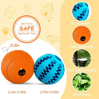 HIPPIH Dog Puzzle Toy 2 Pack, Interactive Dog Toys for Treat Dispensing, Durable Puppy Toys for Teething, Dog Treat Ball for Teeth/Slow Feeder/IQ Training/Playing, Blue-2.75‘’, Orange-3.14‘’