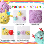 DKING 3Pack Squeaky Dog Balls,2 in1 Funny Puppy Ball Toys,Birthday Dog Toy for Small Medium Dogs (Monster Ball)