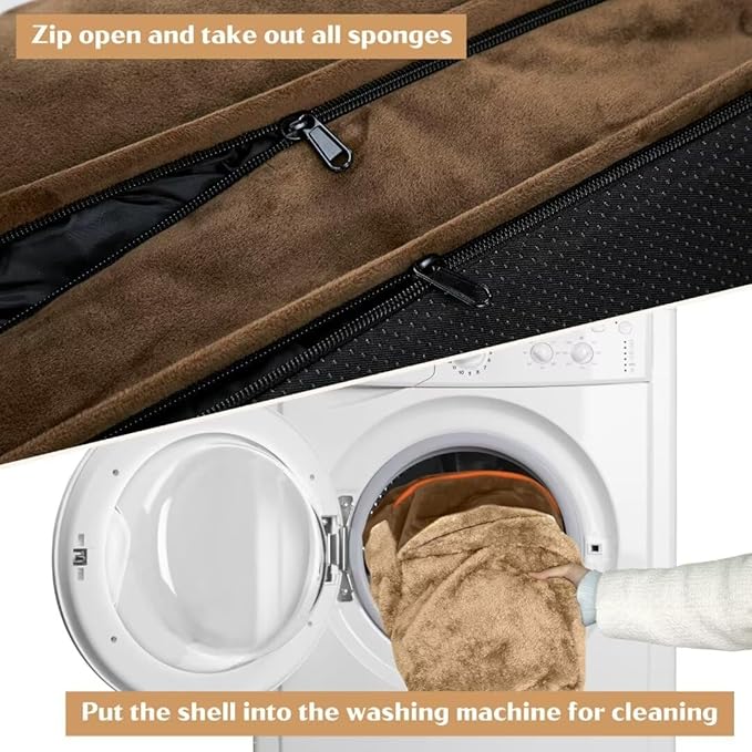 Comfort Expression Dog Bed for Extra Large Dogs, Orthopedic Memory Foam Dogs Beds, XL Dog Bed with Removable Cover, Waterproof Pet Beds Large with Bolster(X-Large,Khaki Brown)