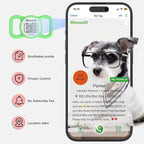 QR Code Dog Tag with NFC, Personalized Pet ID Tag, Silent Silicone Dog ID Tag, Modifiable Pet Online Profile, Multiple Emergency Contact, Scan QR Code Send Location Email (Regular, Green)