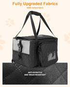 PETUX Small Cat Carrier - Pet Carrier Airline Approved for Kitten Under 10 lb - Escape-Proof, Foldable & Portable Cat Carriers for Travel, Vet Visits with Removable Bag, Safety Buckle ＆ Leash - Grey