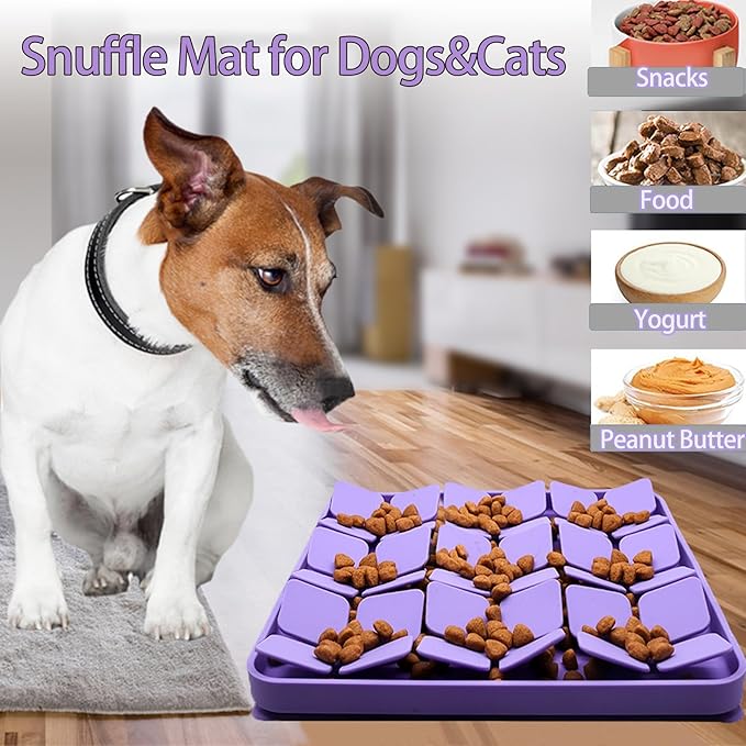 Silicone Snuffle Mat for Small Dogs Puppy Cat Slow Down Eating,Slow Feeder Lick Mat for Dry Wet Food for Pet Training Smell,Encourages Natural Foraging Skill,Relieving Stress