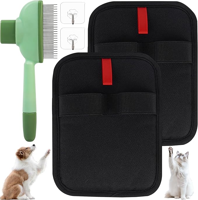 Pet Hair Removal Glove, Magic Brush Pet Hair, Cat Comb, Washable Reusable Dogs Cats Hair Gloves for Furniture, Bed, Sheets, Couch, Clothes, Carpet, Car Seat, Pet Grooming, Curtain (2PCS)