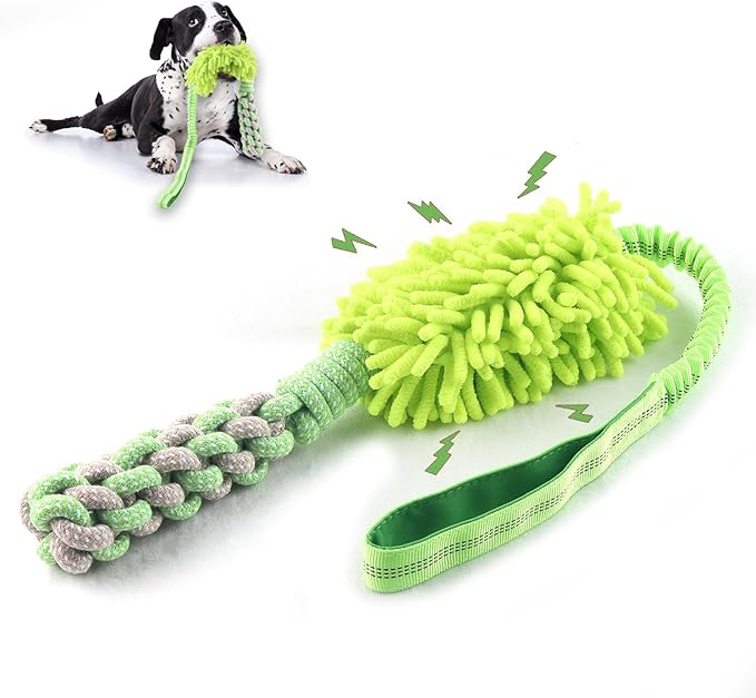 wodoca Dog Rope Toy Tug of War Dog Toy for Aggressive Chewers, Interactive Puppy Chew Toys Rope with Strong Squeak, Knots Cotton for Teeth Cleaning, Training Medium, Large Dogs
