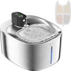 Wireless Cat Water Fountain Stainless Steel,135floz/4L Battery Operated Automatic Pet Fountain,Cordless Cat Water Dispenser Pet Water Fountain for Cats Dogs Pets Outdoor