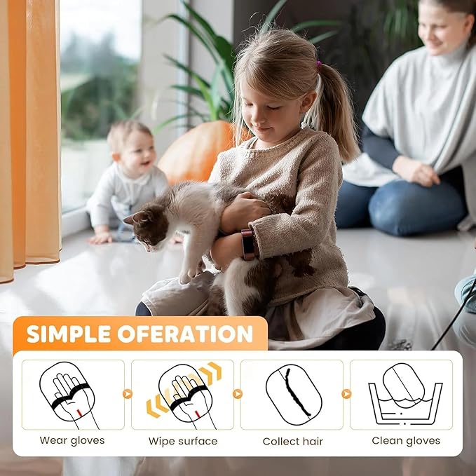 Pet Hair Removal Glove for Dogs & Cats, 2025 Upgraded electrostatic Pet Hair Gloves,Pet Hair Remover Tool for Sofas, Furniture, Carpets, car Seats, pet Grooming (1PCS)