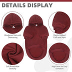 KOOLTAIL Basic Dog Hoodie - Soft and Warm Dog Hoodie Sweater with Leash Hole and Pocket, Dog Winter Coat, Cold Weather Clothes Sweatshirt for Small Medium Large Dogs Puppy Cat Boys Girls Deep Red XXL