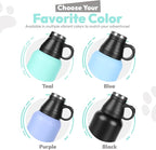 Stainless Steel Insulated Water Bottle with 2 Removable Water Bowls for Dogs – Leak-Proof Portable Dog Water Bottle - Travel Accessories for Dogs - 32oz - Teal