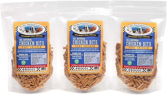 Chicken Bits, 8 oz: Grain Free Dog Treats - Dog Treats Made in USA Only - All Natural Dog Treats - Healthy Dog Treats - Dog Snacks (Pack of 3)