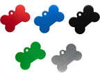 Aluminium Blank Bone Shape Dog ID Tags Pet ID Tags Number Tag with Key Ring 20pcs (Black)