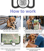 QR Code Dog Tag with NFC, Personalized Pet ID Tag, Silent Silicone Dog ID Tag, Modifiable Pet Online Profile, Multiple Emergency Contact, Scan QR Code Send GPS Location Email (Small, Red)