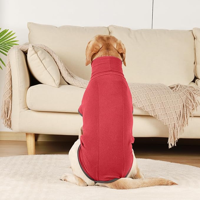 ROZKITCH Dog Winter Coat Soft Pullover Pajamas, Pet Windproof Warm Cold Weather Jacket Vest Cozy Onesie Jumpsuit Apparel Outfit Clothes for Small Medium Large Dogs Walking Sleep BrightRed 2XS