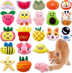 20 Pcs Catnip Toys for Indoor Cats Kittens Xmas Interactive Cat Dental Toy Kitty Plush Training Chewing Toys