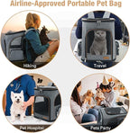 Large Cat Backpack Expandable Pet Carrier Backpack, Lekereise Dog Backpack Carrier for Small Dogs and Medium Cats, Grey