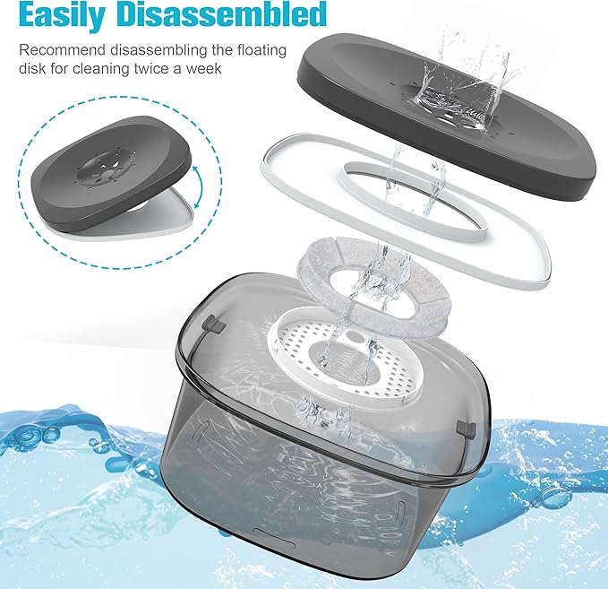 UPSKY 4L Dog Water Bowl 135oz No Spill Dog Bowl Extra Large Capacity Slow Drinking Water Feeder, Splash Proof Pet Water Dispenser Vehicle Carried Travel Water Floating Bowl for Dogs, Cats