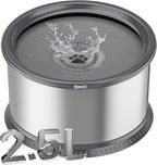 2.5L/0.6Gal Dog Water Bowl, No Spill Stainless Steel Slow Water Bowl for Medium Large Dogs, Large Capacity Splash Proof Dog Slow Water Feeder with Anti-Slip Mat for Mess Drinkers