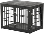 42 Inch Heavy Duty Dog Crate Furniture for Large and Medium Dogs, Decorative Pet House End Table, Wooden Cage Kennel Furniture Indoor, Gray
