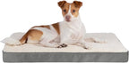 Best Pet Supplies Cute Dog Crate Mat Flat Bed with Waterproof Exterior, Thick Orthopedic Egg Foam Mattress, and Soft Sherpa Fleece Cover for Small, Medium, and Large Breeds - Gray, 30X20X3
