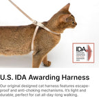 Cat Harness Escape-Proof Anti-Choking Adjustable Nylon Harness Lightweight with Anodized Aluminum Buckle, Ideal for Cats Outdoor Walking Training, IDA Award (Monet Purple, M (17.7"))