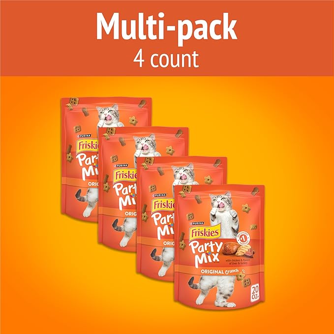 Purina Friskies Cat Treats, Party Mix Original Crunch - 20 oz. Pouch