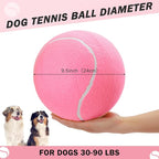 SCENEREAL Large Tennis Ball for Dogs, 9.5" Inflatable Dog Toy Balls for Large Medium Small Dogs Puppies, Funny Interactive Sports Ball for Indoor Outdoor Training Playing