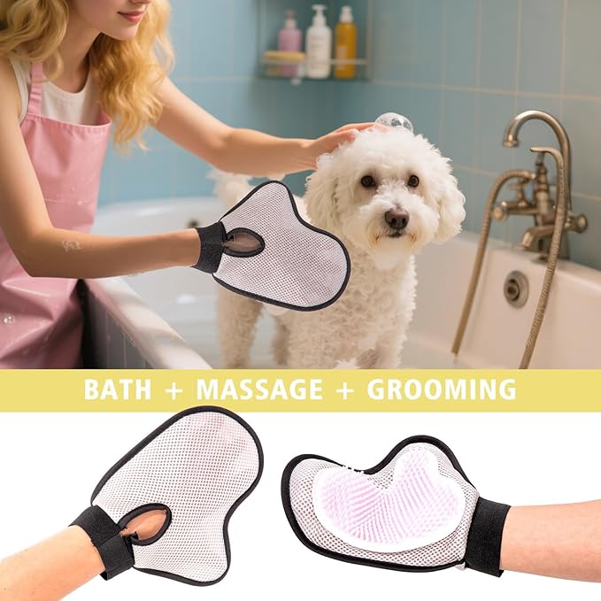 12 Piece Bath Grooming Kit for Pets - Dog Bath Brush Kit Slicker Hair Brush Set with Pet Nail Clipper and File Comb for Shedding Bathing