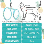 PUPTECK Adjustable Cat Harness and Leash Set Escape Proof Kitten Strap Collar for Walking Travel, Pineapple