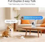 2.5K Pet/Dog Camera with Speaker/Phone App, No-Monthly-Fee AI Person/Pet/Cry Detection Security Camera Indoor, PTZ 2.4GHz WiFi Baby Monitor Cameras for Home Security, Night Vision, 2-Way Talk