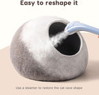 Cat Cave Bed -Handmade Wool Cat Bed Cave, Cat Bed Cat House, Felt Cat Caves for Indoor Cats and Kittens