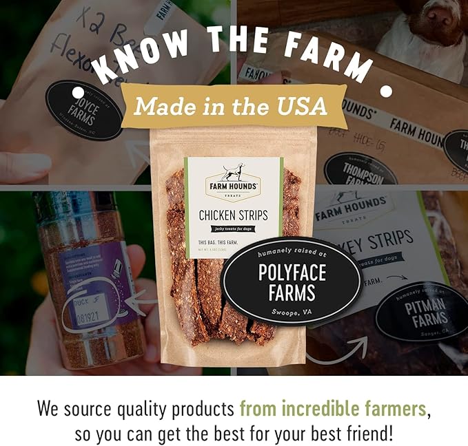 Farm Hounds - Chicken Strips - Premium Natural Jerky for Dogs - 100% Humanely Raised Chicken- Break-to-Size - Great for Training & Treats - No Added Fillers - Made in USA - 2 Pack