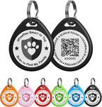 Dog Tags Personalized, QR Code Pet ID Tags for Dog Collar, Online Profile, Scan Location Alerts, Black