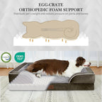 Comfort Expression XXL Orthopedic Dog Bed for Extra Large Dogs, Waterproof Orthopedic Foam Dogs Beds, Washable Dog Sofa Bed with Non-Slip Bottom & Removable Cover(XX-Large,Dark Green)