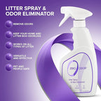 Zero Odor – Litter Odor Eliminator - Permanently Eliminate Litter Odors with Best Patented Molecular Technology - Pet Safe & Works on all types of litter, 16oz (Over 400 Sprays)