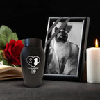 Personalized Custom Small Keepsake Urn Engraved with Pet Name, Date and Cat Design - 5.2" Black Powder Coated Steel Cremation Urn for Cat Ashes | 12-16 lb Capacity, Rainbow